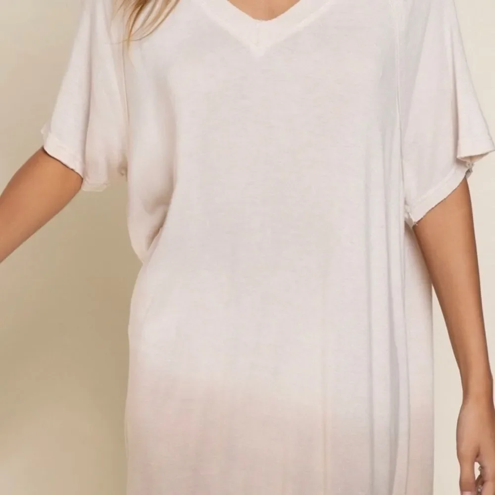 𝅺OMBRE hand dip die Tunic - Dress with raw seam line detail, - Picture 9 of 10